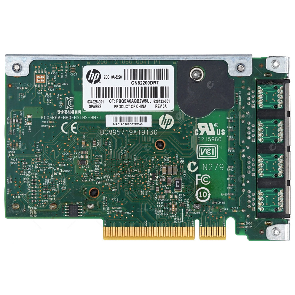 634025-001 HP 331FLR QUAD PORT 1GB RJ-45 ADAPTER FOR HP PROLIANT G8 G9